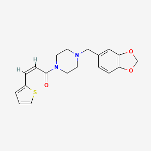 molecular formula C19H20N2O3S B2848940 1-(1,3-benzodioxol-5-ylmethyl)-4-[(2Z)-3-thien-2-ylprop-2-enoyl]piperazine CAS No. 327094-19-9