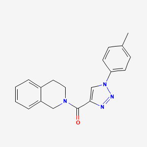 molecular formula C19H18N4O B2848943 (3,4-dihydroisoquinolin-2(1H)-yl)(1-(p-tolyl)-1H-1,2,3-triazol-4-yl)methanone CAS No. 951611-29-3