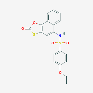 molecular formula C19H15NO5S2 B284896 4-ethoxy-N-(2-oxonaphtho[2,1-d][1,3]oxathiol-5-yl)benzenesulfonamide 