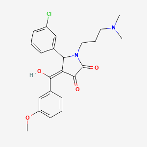 molecular formula C23H25ClN2O4 B2848966 5-(3-chlorophenyl)-1-(3-(dimethylamino)propyl)-3-hydroxy-4-(3-methoxybenzoyl)-1H-pyrrol-2(5H)-one CAS No. 608498-30-2