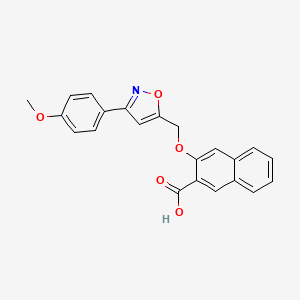 molecular formula C22H17NO5 B2848968 3-{[3-(4-Methoxyphenyl)-1,2-oxazol-5-yl]methoxy}naphthalene-2-carboxylic acid CAS No. 949426-13-5