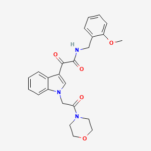 molecular formula C24H25N3O5 B2848971 N-(2-methoxybenzyl)-2-(1-(2-morpholino-2-oxoethyl)-1H-indol-3-yl)-2-oxoacetamide CAS No. 872856-89-8