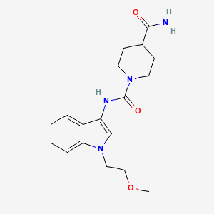 molecular formula C18H24N4O3 B2848980 N1-(1-(2-methoxyethyl)-1H-indol-3-yl)piperidine-1,4-dicarboxamide CAS No. 941902-22-3