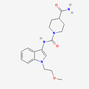 molecular formula C18H24N4O3 B2848980 N1-(1-(2-甲氧基乙基)-1H-吲哚-3-基)哌啶-1,4-二甲酰胺 CAS No. 941902-22-3