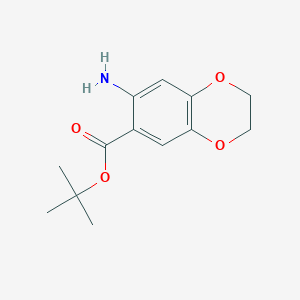 molecular formula C13H17NO4 B2848981 Tert-butyl 6-amino-2,3-dihydro-1,4-benzodioxine-7-carboxylate CAS No. 2248378-24-5