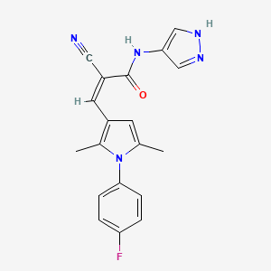 molecular formula C19H16FN5O B2848986 (Z)-2-cyano-3-[1-(4-fluorophenyl)-2,5-dimethylpyrrol-3-yl]-N-(1H-pyrazol-4-yl)prop-2-enamide CAS No. 1252570-44-7