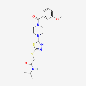 molecular formula C19H25N5O3S2 B2848994 N-isopropyl-2-((5-(4-(3-methoxybenzoyl)piperazin-1-yl)-1,3,4-thiadiazol-2-yl)thio)acetamide CAS No. 1105227-08-4