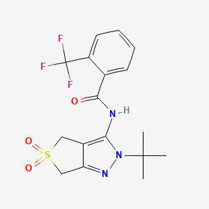 N-(2-(tert-butyl)-5,5-dioxido-4,6-dihydro-2H-thieno[3,4-c]pyrazol-3-yl)-2-(trifluoromethyl)benzamide