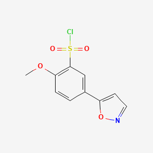 molecular formula C10H8ClNO4S B2848999 5-(5-Isoxazolyl)-2-methoxybenzenesulfonyl chloride CAS No. 1281662-04-1