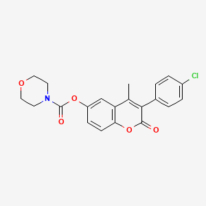 molecular formula C21H18ClNO5 B2849008 3-(4-chlorophenyl)-4-methyl-2-oxo-2H-chromen-6-yl morpholine-4-carboxylate CAS No. 869342-26-7