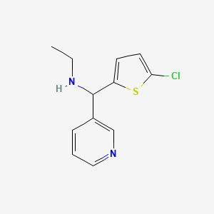 molecular formula C12H13ClN2S B2849010 [(5-Chlorothiophen-2-yl)(pyridin-3-yl)methyl](ethyl)amine CAS No. 1154233-62-1