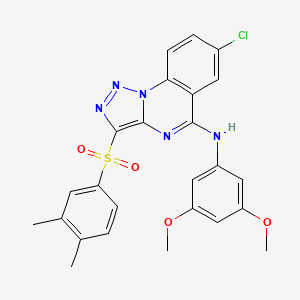 molecular formula C25H22ClN5O4S B2849012 7-chloro-N-(3,5-dimethoxyphenyl)-3-[(3,4-dimethylphenyl)sulfonyl][1,2,3]triazolo[1,5-a]quinazolin-5-amine CAS No. 893788-93-7