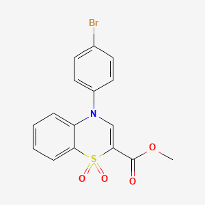 molecular formula C16H12BrNO4S B2849017 methyl 4-(4-bromophenyl)-4H-1,4-benzothiazine-2-carboxylate 1,1-dioxide CAS No. 1358522-09-4