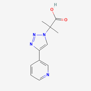 molecular formula C11H12N4O2 B2849020 2-methyl-2-[4-(pyridin-3-yl)-1H-1,2,3-triazol-1-yl]propanoic acid CAS No. 2138068-95-6