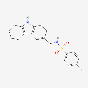 molecular formula C19H19FN2O2S B2849033 4-fluoro-N-(2,3,4,9-tetrahydro-1H-carbazol-6-ylmethyl)benzenesulfonamide CAS No. 696634-99-8