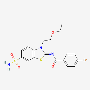 (Z)-4-bromo-N-(3-(2-ethoxyethyl)-6-sulfamoylbenzo[d]thiazol-2(3H)-ylidene)benzamide