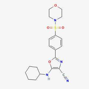 molecular formula C20H24N4O4S B2849048 5-(Cyclohexylamino)-2-(4-(morpholinosulfonyl)phenyl)oxazole-4-carbonitrile CAS No. 940997-88-6
