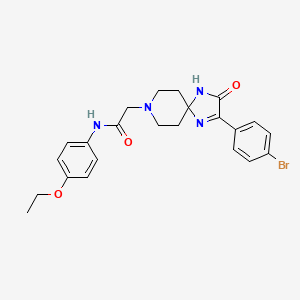 molecular formula C23H25BrN4O3 B2849049 2-(2-(4-bromophenyl)-3-oxo-1,4,8-triazaspiro[4.5]dec-1-en-8-yl)-N-(4-ethoxyphenyl)acetamide CAS No. 1189903-99-8