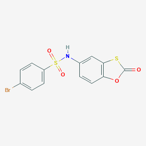 molecular formula C13H8BrNO4S2 B284905 4-bromo-N-(2-oxo-1,3-benzoxathiol-5-yl)benzenesulfonamide 