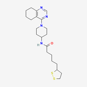 molecular formula C21H32N4OS2 B2849055 5-(1,2-dithiolan-3-yl)-N-(1-(5,6,7,8-tetrahydroquinazolin-4-yl)piperidin-4-yl)pentanamide CAS No. 2034409-36-2