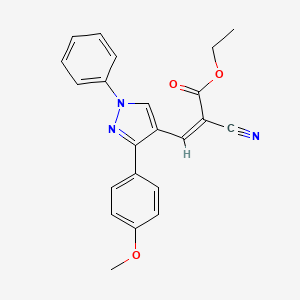 (Z)-ethyl 2-cyano-3-(3-(4-methoxyphenyl)-1-phenyl-1H-pyrazol-4-yl)acrylate