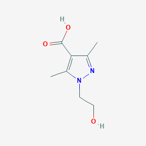 molecular formula C8H12N2O3 B2849067 1-(2-羟乙基)-3,5-二甲基-1H-吡唑-4-甲酸 CAS No. 1052561-82-6