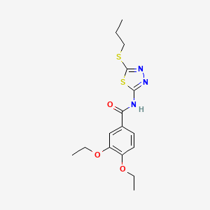 molecular formula C16H21N3O3S2 B2849071 3,4-diethoxy-N-(5-(propylthio)-1,3,4-thiadiazol-2-yl)benzamide CAS No. 476465-72-2