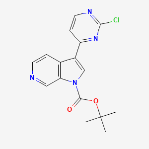 molecular formula C16H15ClN4O2 B2849073 tert-Butyl 3-(2-chloropyrimidin-4-yl)-1H-pyrrolo[2,3-c]pyridine-1-carboxylate CAS No. 1174038-68-6