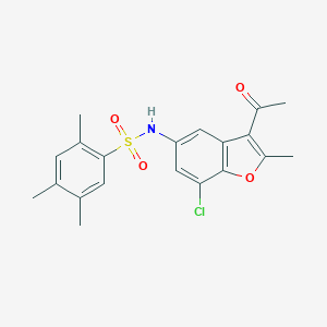 N-(3-acetyl-7-chloro-2-methyl-1-benzofuran-5-yl)-2,4,5-trimethylbenzenesulfonamide