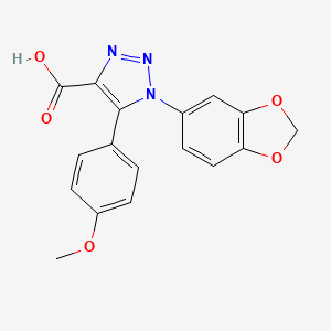 molecular formula C17H13N3O5 B2849081 1-(1,3-benzodioxol-5-yl)-5-(4-methoxyphenyl)-1H-1,2,3-triazole-4-carboxylic acid CAS No. 1338654-08-2