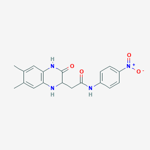 2-(6,7-dimethyl-3-oxo-1,2,3,4-tetrahydroquinoxalin-2-yl)-N-(4-nitrophenyl)acetamide