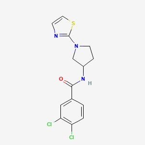 molecular formula C14H13Cl2N3OS B2849089 3,4-二氯-N-(1-(噻唑-2-基)吡咯啉-3-基)苯甲酰胺 CAS No. 1797709-69-3