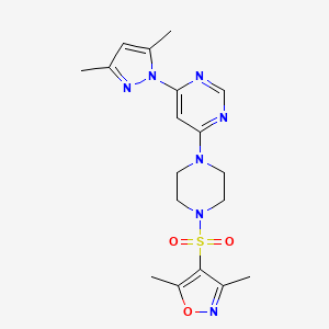 molecular formula C18H23N7O3S B2849108 4-((4-(6-(3,5-二甲基-1H-吡唑-1-基)嘧啶-4-基)哌嗪-1-基)磺酰)-3,5-二甲基异噁唑 CAS No. 1170432-15-1