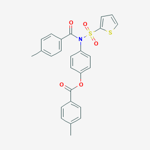 molecular formula C26H21NO5S2 B284911 4-[(4-Methylbenzoyl)(2-thienylsulfonyl)amino]phenyl 4-methylbenzoate 