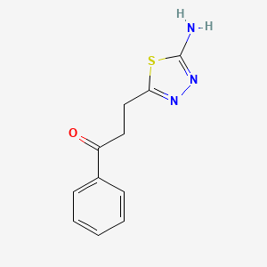 molecular formula C11H11N3OS B2849111 3-(5-Amino-1,3,4-thiadiazol-2-yl)-1-phenylpropan-1-one CAS No. 312525-85-2