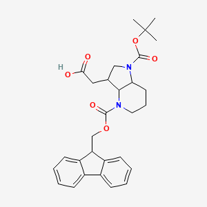 2-[4-(9H-Fluoren-9-ylmethoxycarbonyl)-1-[(2-methylpropan-2-yl)oxycarbonyl]-3,3a,5,6,7,7a-hexahydro-2H-pyrrolo[3,2-b]pyridin-3-yl]acetic acid