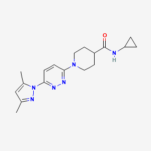 molecular formula C18H24N6O B2849120 N-cyclopropyl-1-(6-(3,5-dimethyl-1H-pyrazol-1-yl)pyridazin-3-yl)piperidine-4-carboxamide CAS No. 1351658-49-5