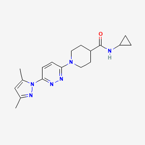 molecular formula C18H24N6O B2849120 N-环丙基-1-(6-(3,5-二甲基-1H-吡唑-1-基)吡啶并[3,4-d]嘧啶-3-基)哌啶-4-甲酰胺 CAS No. 1351658-49-5