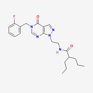 N-(2-(5-(2-fluorobenzyl)-4-oxo-4,5-dihydro-1H-pyrazolo[3,4-d]pyrimidin-1-yl)ethyl)-2-propylpentanamide