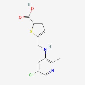 molecular formula C12H11ClN2O2S B2849123 2-Thiophenecarboxylic acid, 5-[[(5-chloro-2-methyl-3-pyridinyl)amino]methyl]- CAS No. 1404456-63-8