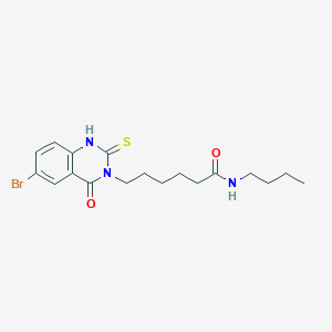 molecular formula C18H24BrN3O2S B2849127 6-(6-bromo-4-oxo-2-thioxo-1,2-dihydroquinazolin-3(4H)-yl)-N-butylhexanamide CAS No. 422288-12-8