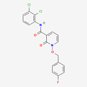 molecular formula C19H13Cl2FN2O3 B2849133 N-(2,3-dichlorophenyl)-1-[(4-fluorophenyl)methoxy]-2-oxopyridine-3-carboxamide CAS No. 868678-35-7