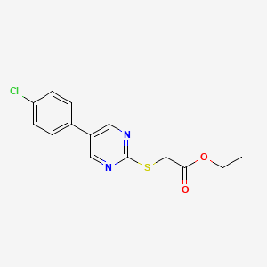 Ethyl 2-{[5-(4-chlorophenyl)-2-pyrimidinyl]sulfanyl}propanoate