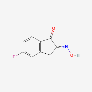 molecular formula C9H6FNO2 B2849141 5-氟-2-羟基亚胺基-1-茚酮 CAS No. 162751-93-1