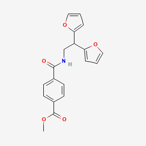 molecular formula C19H17NO5 B2849148 Methyl 4-((2,2-di(furan-2-yl)ethyl)carbamoyl)benzoate CAS No. 2097865-24-0