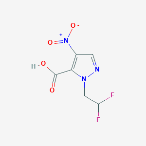 molecular formula C6H5F2N3O4 B2849152 1-(2,2-difluoroethyl)-4-nitro-1H-pyrazole-5-carboxylic acid CAS No. 1795275-24-9