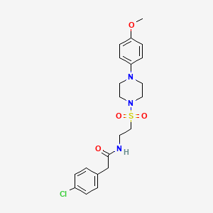 molecular formula C21H26ClN3O4S B2849157 2-(4-氯苯基)-N-(2-{[4-(4-甲氧基苯基)哌嗪-1-基]磺酰}乙基)乙酰胺 CAS No. 904830-23-5