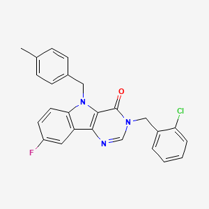 3-(2-chlorobenzyl)-8-fluoro-5-(4-methylbenzyl)-3,5-dihydro-4H-pyrimido[5,4-b]indol-4-one