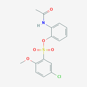 molecular formula C15H14ClNO5S B2849166 2-Acetamidophenyl 5-chloro-2-methoxybenzenesulfonate CAS No. 313402-98-1