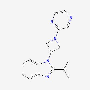 molecular formula C17H19N5 B2849167 2-Propan-2-yl-1-(1-pyrazin-2-ylazetidin-3-yl)benzimidazole CAS No. 2415569-34-3